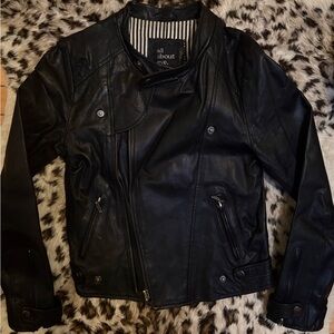 Black women real Leather Moto Jacket